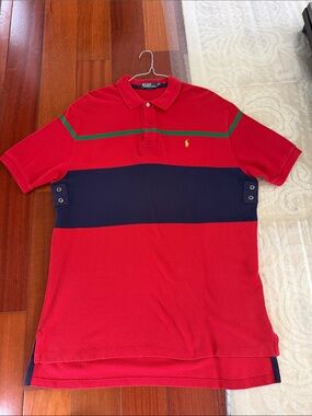 Polo by Ralph Lauren Red Navy Green Striped Men’s Polo
